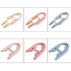 Studyset Portable Folding Travel Hanger Detachable Clips Foldable Non-Slip Clothes Hanger Beige with Clips