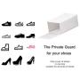 YueYue Foldable Fabric Shoe Storage Box,4 Pack Stackable Shoe Boxes Holder with Mesh Cloth Fabric Window White (13.3/8.85/5.9 Inch)