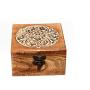 Antique Handmade Wooden Urn Tree of Life Engraving Handcarved Jewellery Boxes for Women-Men Jewel | Home Decor Accents | Decorative Boxes | Storage & Organiser (4" x 4" x 2", Antique)