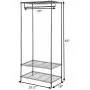 Tangkula Garment Rack 3-Tier Heavy Duty DIY Portable Home Wire Shelving Clothes Hanger Closet Organizer