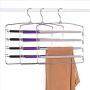 Wgxyihai Hanger Towel Towel Rack AZ Pants Hanger Multi Layer Clothes Towel Rack Trouser Hangers Space Saver for Closet Wardrobe Storage with Non-Slip Foam Padded (Color : Gray, Size : 2)