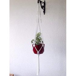 Cotton Modern Macrame plant hanger- Natural white cord