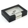 Black Ebony Wood Cufflink Case & Ring Storage Organizer with Stainless Steel Engravable Design Accent Mens Jewelry Boxes for 20 Cufflinks Black Ebony Wood Cufflink Case & Ring Storage Organizer with Stainless Steel Engravable Design Accent Mens Jewelry Boxes for 20 Cufflinks