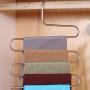 Hankyky Pants Hangers Non Slip Updated S-Shaped 5 Layers Hangers Closet Space Saver for Jeans Scarf Tie Clothes