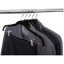 8pcs Velvet Clothes Hangers Premium Non-Slip Clothes Hangers, with Clips for Dress Jackets Coats Clothes Pants