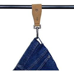 Hide & Drink, Heavy Duty Thick Leather Pants Hanger for Clothing Stores or Household/Denim Hanger/Cloth Organizer (2-Pack) Handmade Includes 101 Year Warranty :: Old Tobacco