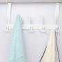Dseap Over The Door Hook Hanger - 5 Tri Hooks, Heavy Duty Over The Door Towel Rack Coat Rack for Clothes Hat Towel, White