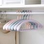 10 Pcs Pink Blue Wide Shoulder Clothes Coats Hanger, Colorful Strong Plastic Suits Hanger Rack with Pants Bar,Green