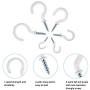 160Pcs 6 Sizes Cup Hooks Kit,Vinyl Coated Ceiling Hooks Screw-in Wall Hooks Plant Hooks Kitchen Hooks,Cup Hooks Great for Indoor & Outdoor Use(1/2'', 5/8'', 3/4'', 7/8'', 1, 1-1/4'')