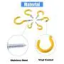 Glarks 100-Pieces 6 Sizes Yellow Vinyl Coated Cup Hooks Screw-in Ceiling Hooks Screw Hooks Mug Hooks Hangers Assortment Kit for Home and Office Use