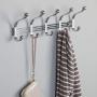 iDesign York Metal 5-Hook Over-the-Door or Wall Mount Rack for Coats, Hats, Scarves, Towels, Robes, Jackets, Purses, 15.62" x 5.35" x 12.83", Chrome
