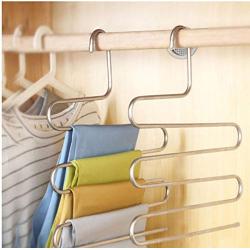 Multi-Use Pants Trousers Hanging Clothes Hanger 5-Layers Room Space Saver Home Decor 5pcs