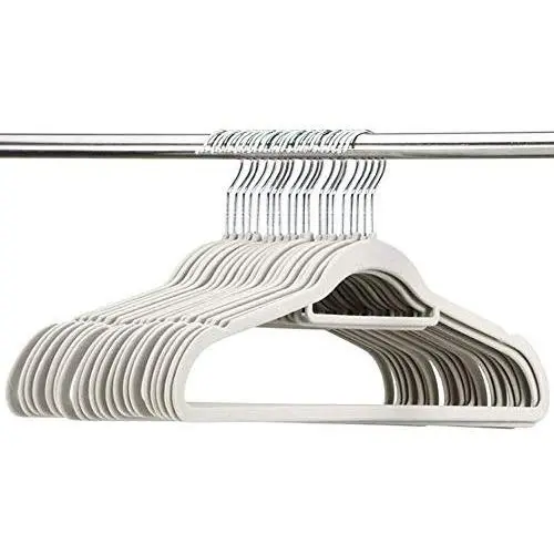 Iddefee Clothes Hanger Pack of 30 Non-Slip Plastic Hangers Space Saving for Closet Multifunctional Hanger Pants Hangers (Color : White, Size : 4524.50.5cm)