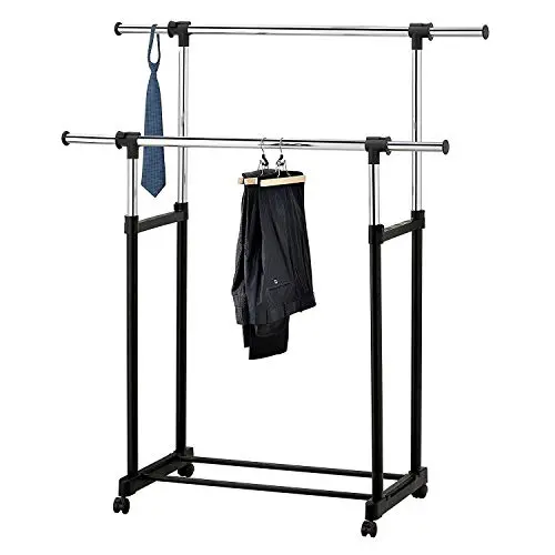 Cypressshop Rolling Laundry Drying Rack Adjustable Telescopic Double Rails Heavy Duty Garment Clothing Hanging Dryer Storage Hanger Clothes Home Furniture Cypressshop Rolling Laundry Drying Rack Adjustable Telescopic Double Rails Heavy Duty Garment Clothing Hanging Dryer Storage Hanger Clothes Home Furniture