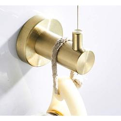 BigBig Home Stainless Steel 304 Towel Hook Champagne Golden, Wall Mounted Clothes Hanger with Screws for Bathroom and Kitchen Bathroom Accessory