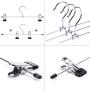 Layalacio 20 PCS IEOKE Pant Hangers Skirt Trousers Hangers with Clips Heavy Duty Ultra Thin Space Saving Metal Hangers for All Kinds of Clothes Pants