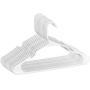Nrpfell 20 Pack Premium Plastic Hangers, Durable & Strong Standard Hangers for Clothes & Pants, White