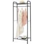 HOME BI Clothing Garment Rack, Clothes Stand Rack Organizer Storage with Hanging Rod and 2-Tier Metal Storage Shelf, 24”W x 15”D x 65”H, Black