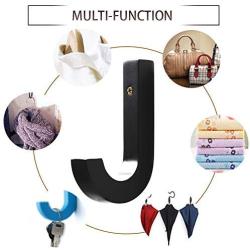 WINGOFFLY Decorative Wooden Hanging Coat Hat Hooks Modern Clothes Wall-Mounted Hanger Rack for Room Decor, Black