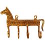 Purpledip Brass Wall Hook Horse Affair: Vintage Design Coat Clothes Hanger (11733)