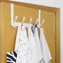 WEBI Over The Door Hook,Over The Door Towel Rack,Door Hanger Over Door Coat Rack Towel Hanger for Hanging Towels,Clothes,Bathroom,White,2 Packs