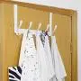 WEBI Over The Door Hook,Over The Door Towel Rack,Door Hanger Over Door Coat Rack Towel Hanger for Hanging Towels,Clothes,Bathroom,White,2 Packs