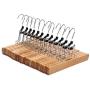 JS HANGER Natural Solid Wooden Collection Slack Hanger, Wood Skirt Hangers, Natural Polished, Set of 12