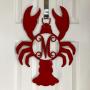 Monogram Lobster Door Hanger - Lobster Wreath - Lobster Initial Wreath - Marine Monogram - Red Lobster Monogram - Coastal Door Hanger