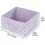 mDesign Soft Fabric Closet Storage Organizer Bin Boxes - Front Handle, for Cube Furniture Shelving Units Bedroom, Nursery, Toy Room - Polka Dot Print - 4 Pack - Light Purple/White mDesign Soft Fabric Closet Storage Organizer Bin Boxes - Front Handle, for Cube Furniture Shelving Units Bedroom, Nursery, Toy Room - Polka Dot Print - 4 Pack - Light Purple/White