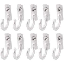 uxcell Metal Clothes Coat Wall Mounted Single Storage Hook Hangers 10pcs Silver Tone