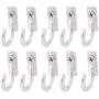 uxcell Metal Clothes Coat Wall Mounted Single Storage Hook Hangers 10pcs Silver Tone