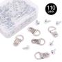 Rustark 110Pcs Silver Metal D Ring Picture Hangers Frame Hanging Hangers Single Hole with Screws for Picture Painting Frame Cross-stitch
