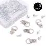 Rustark 110Pcs Silver Metal D Ring Picture Hangers Frame Hanging Hangers Single Hole with Screws for Picture Painting Frame Cross-stitch