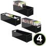 mDesign Plastic Stackable Household Storage Organizer Container Bin with Handles - for Media Consoles, Closets, Cabinets - Holds DVDs, Video Games, Gaming Accessories, Head Sets - 4 Pack - Black mDesign Plastic Stackable Household Storage Organizer Container Bin with Handles - for Media Consoles, Closets, Cabinets - Holds DVDs, Video Games, Gaming Accessories, Head Sets - 4 Pack - Black