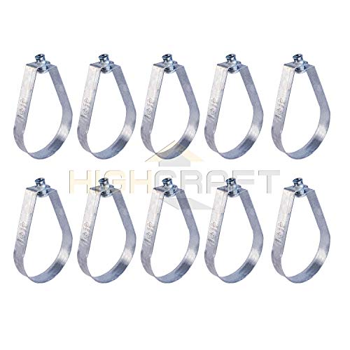 Highcraft HSRN-GP01-10 Swivel Loop Hanger Galvanized Steel, 1 inches, Chrome, 10 Pack