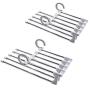 HJYPYJ Magic Clothes Hangers Organizer, 5-in-1 Multi-Function Telescopic Folding Trouser Hangers Saves Space/Gray / 2 pcs
