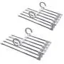 HJYPYJ Magic Clothes Hangers Organizer, 5-in-1 Multi-Function Telescopic Folding Trouser Hangers Saves Space/Gray / 2 pcs