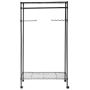 NanaPluz Rolling Portable Shelf Garment Rack Storage Adjustable Rod Double Hanging Clothes Rail Hanger with Ebook