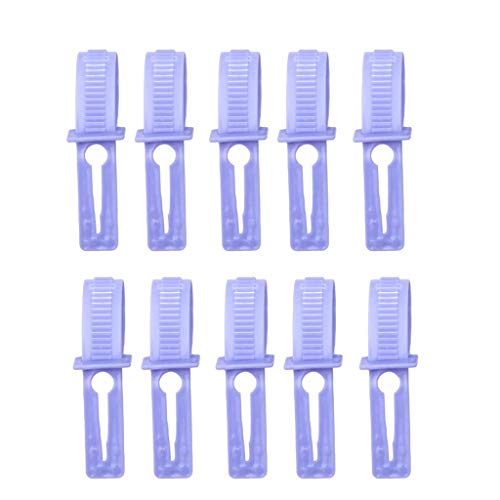 Ymout 10pcs Laundry Hook Clips Windproof Hanger Buckle for Home Clothes Portable Outdoor Non-Slip Plastic Hook (Purple,10 Pcs)