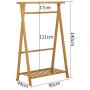 Xiao Jian Wooden Coat Rack,Coat Rack Bamboo Bedroom Mobile Hanger Multifunction Hanging Clothes Rack [4 Size Optional] Coat Rack (Color : 90cm)