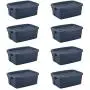 Rubbermaid Roughneck Storage Tote, 10 Gal, Dark Indigo Metallic, Pack of 8, Rugged, Reusable, Stackable, Container Rubbermaid Roughneck Storage Tote, 10 Gal, Dark Indigo Metallic, Pack of 8, Rugged, Reusable, Stackable, Container