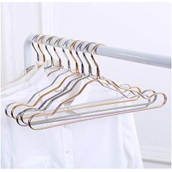 10pcs Random Color Thicken Space Aluminum Hangers Home Seamless Hanger Anti-Slip Drying Racks Luxurious Golden Windproof Clothes Hanger