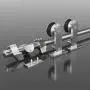 SMARTSTANDARD 6ft Top Mount Sliding Barn Door Hardware Kit - Stainless Steel Heavy Duty Sturdy Barn Door Track - Super Smoothly and Quietly - Fit 36" Wide Door Panel (T Shape Hanger)
