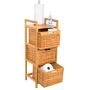 BIRDROCK HOME Storage Tower - Made of Natural Bamboo - Lightweight for Easy Transport - Fully Assembled