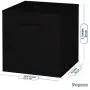 Royexe Storage Bins - Set of 8 - Storage Cubes | Foldable Fabric Cube Baskets Features Dual Handles. Cube Storage Bins. Closet Shelf Organizer | Collapsible Nursery Drawer Organizers (Black)