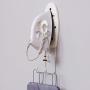 DH+ Fun Life Pp Material Wall Mount with Attached Ironing Board Hooks Flexible arm and Cord Hanger-White