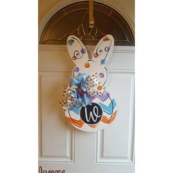 Polka Dot Chevron Bunny Door Hanger