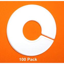 JSP Manufacturing Clothing Rack Size Dividers Hangers Dividers - Round Size Rack Dividers for Clothes Stores or Home - 100 Pcs Box