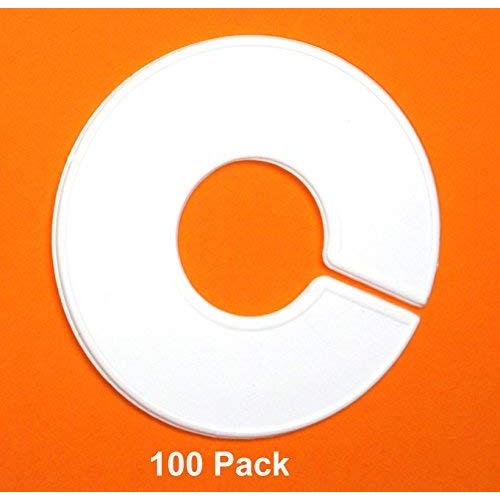 JSP Manufacturing Clothing Rack Size Dividers Hangers Dividers - Round Size Rack Dividers for Clothes Stores or Home - 100 Pcs Box