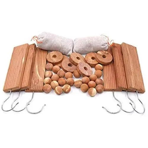 Homode Aromatic Red Cedar Blocks for Clothes and Shoes Storage Including Cedar Hangers and Balls | Value Pack (40 Items and Sandpaper) Homode Aromatic Red Cedar Blocks for Clothes and Shoes Storage Including Cedar Hangers and Balls | Value Pack (40 Items and Sandpaper)